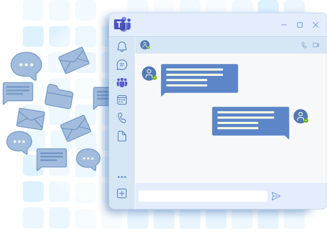 Microsoft Teams Fenster mit Chats, Dateien und Nachrichten